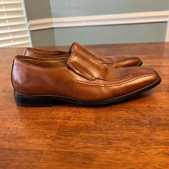 Stacy Adams Men's Hillman loafer Tan Leather Loafers size 10.5 - Picture 3 of 12